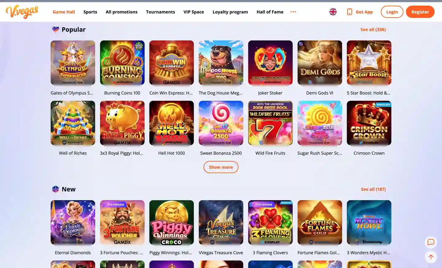 Spillobby hos V.Vegas Casino